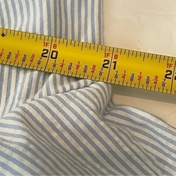 Tommy Hilfiger Blue White Pinstripe Cotton Prep Academia Blazer NWOT Size L - Picture 11 of 12